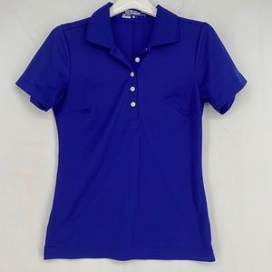 Nike Golf Tour Performance Womens Small Polo Shirt Cobalt Blue Short Sleeves Dri